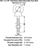 Stainless Shoulder Eye Bolts