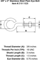 Stainless Plain Eye Bolts
