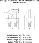 Type 316 Stainless Steel Cast Wire Rope Clip