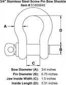 Stainless Steel Screw Pin Bow Shackle