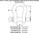 Type 316 Stainless Steel Screw Pin Anchor Shackle