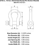 Galvanized Screw Pin Anchor Shackle