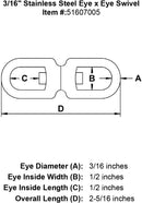 Stainless Steel Eye x Eye Swivel