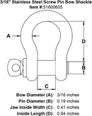 Stainless Steel Screw Pin Bow Shackle