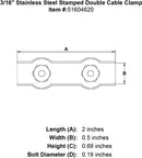 Stainless Steel Stamped Double Cable Clamp