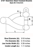 Stainless Steel Twisted Shackle