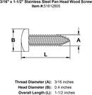 Stainless Steel Pan Head Wood Screw