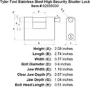 Tyler Tool Stainless Steel High Security Shutter Lock